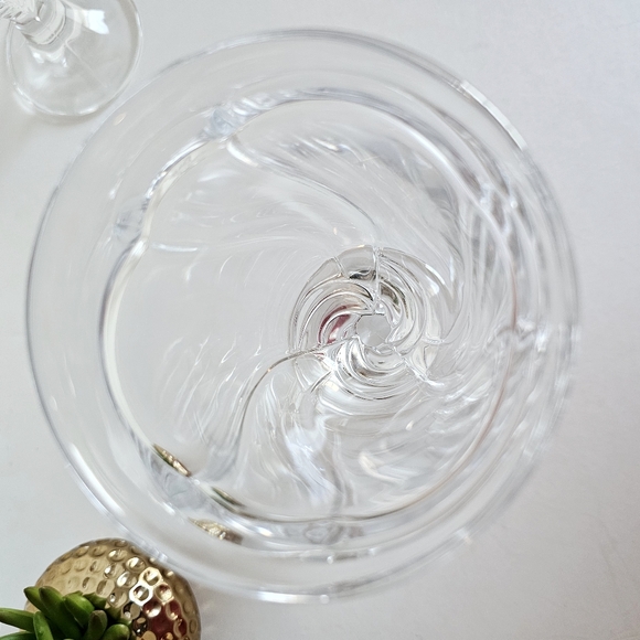 Vintage Set of 2 Noritake Sweet Swirl Clear Water Goblets Iced Tea Glasses - Picture 4 of 10